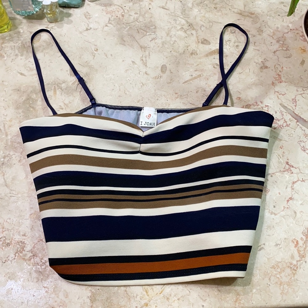 ✨B2G2✨ Striped Padded Adjustable Mini Tank Top